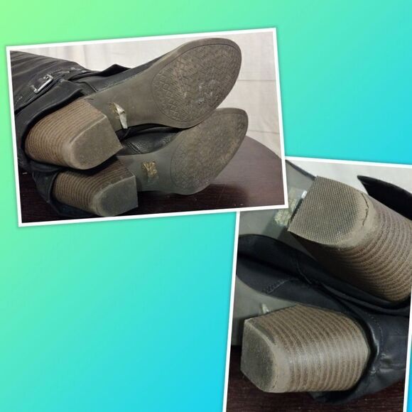 Pop Adrienne Riding Boots Block Heels Size 11M - Picture 4 of 5